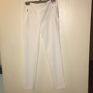 White skinny dress pants